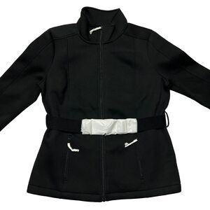 Zuda Scuba Jacket Medium Black Women’s Long Sleeve Thumb Hole Belted NWOT